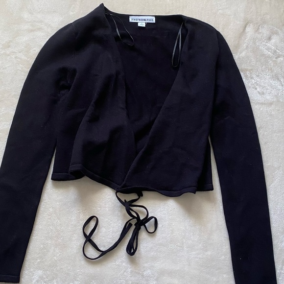 SOLD AND NOW THIS Tie Sweater Top - Picture 1 of 3